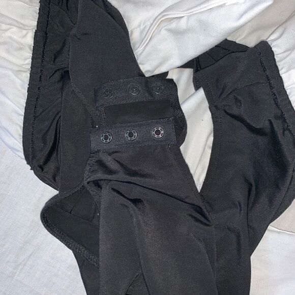 TIBI White Cotton Black Collared Bodysuit-10 - Picture 6 of 8